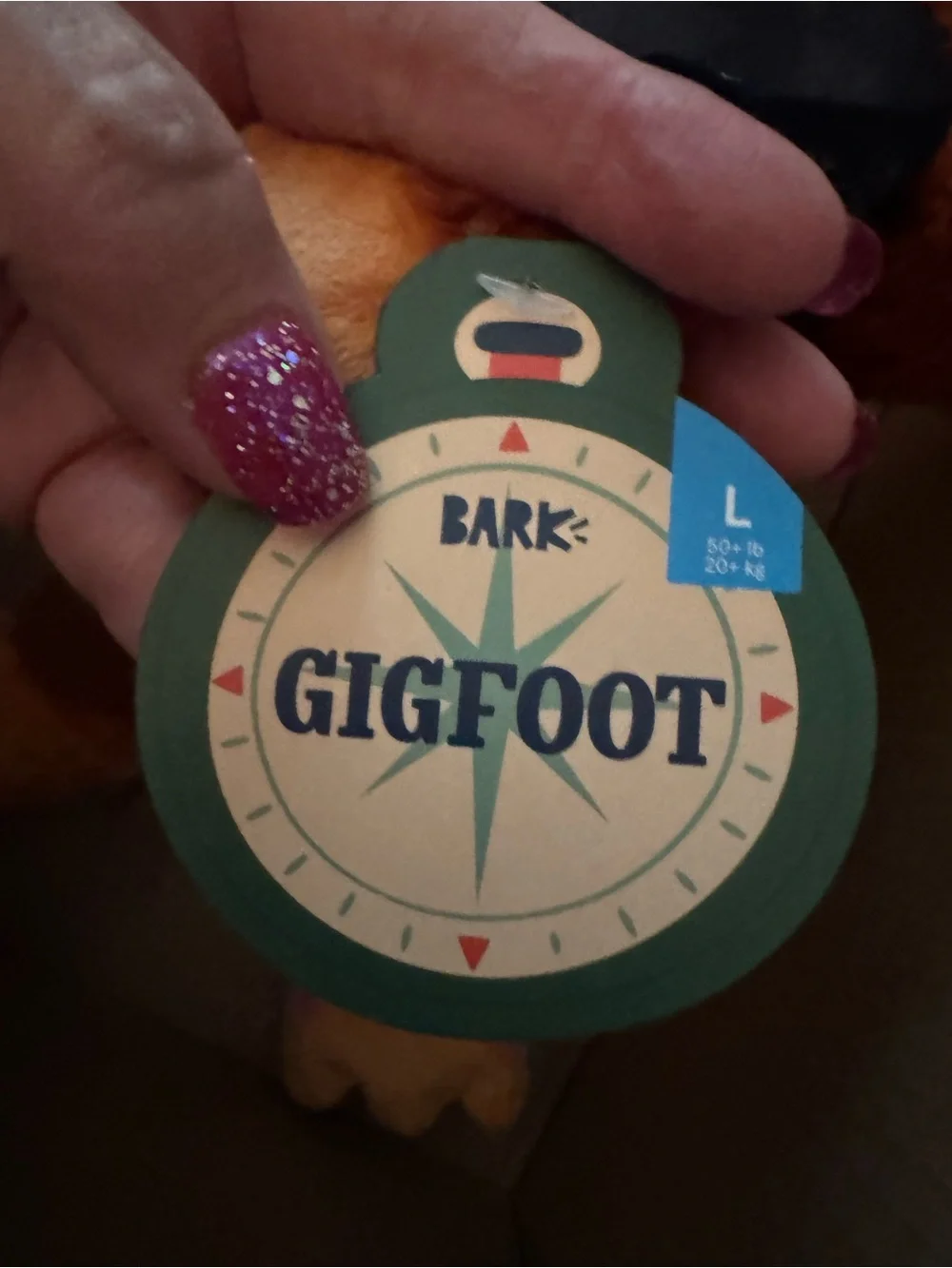 Bark Box big foot plus dog toy in Grrrvana “Nirvana” tee L dog size NEW W/ tags